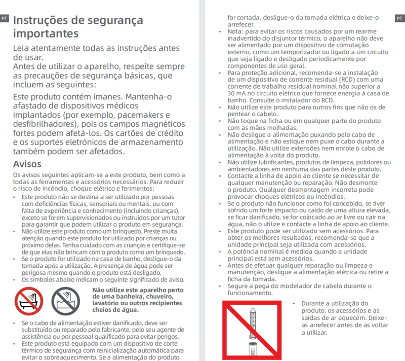 Avisos e informações de segurança