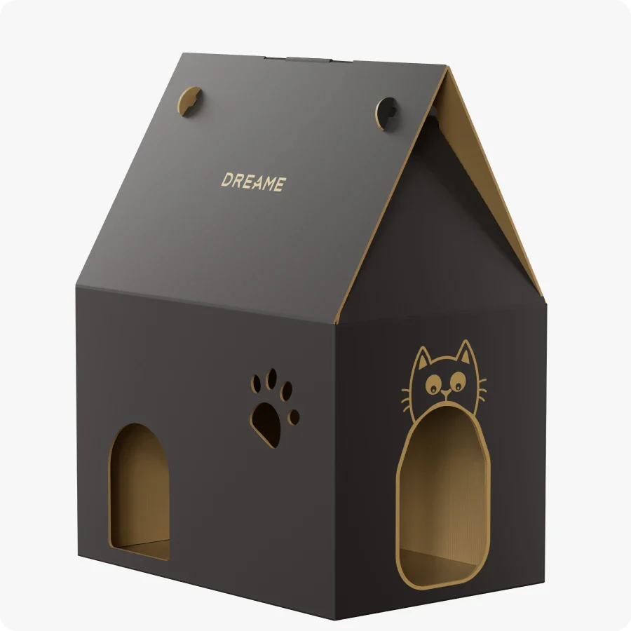 Casa para gatos com caixa colorida
x1