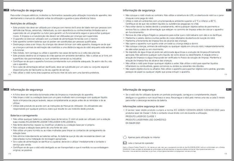 Avisos e informações de segurança