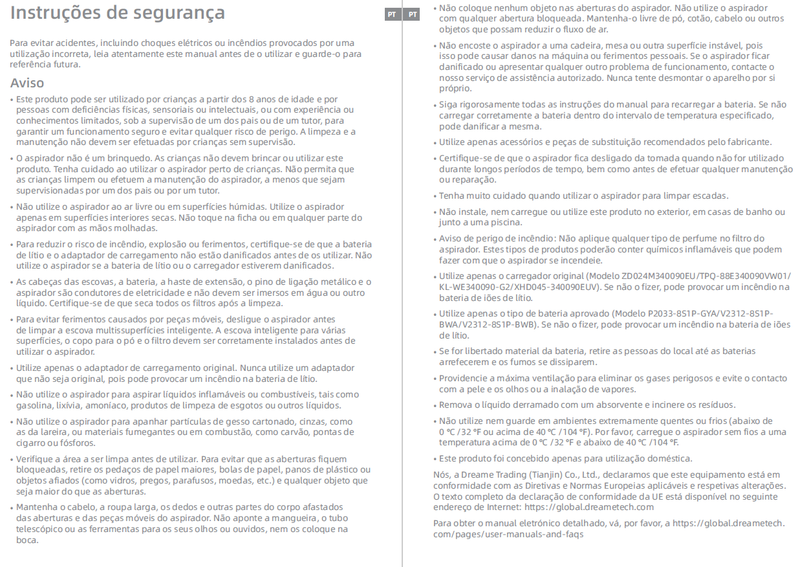 Avisos e informações de segurança