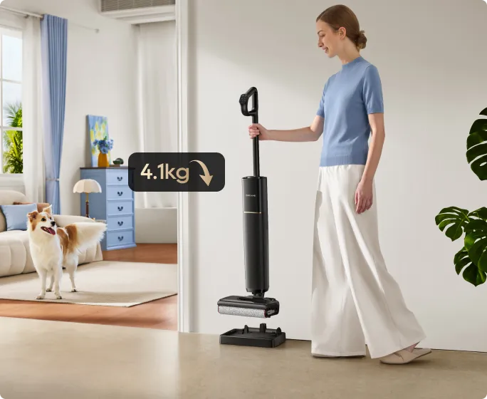Design leve de 4,1 kg*, fácil de transportar e manobrar