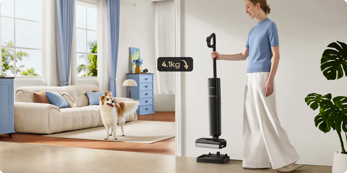 Design leve de 4,1 kg*, fácil de transportar e manobrar